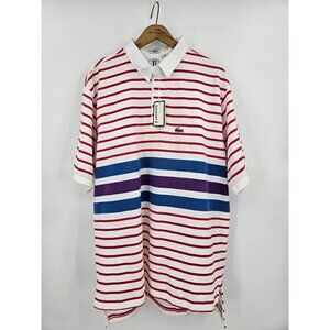 Vtg Deadstock Izod Lacoste Striped Polo Mens XL Cotton Made in USA New with tags